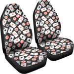 Casino Chip And Card Pattern Print Universal Fit Car Seat Covers