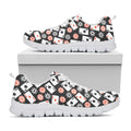 Casino Chip And Card Pattern Print White Running Shoes