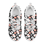 Casino Chip And Card Pattern Print White Sneakers