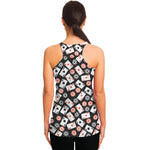 Casino Chip And Card Pattern Print Women's Racerback Tank Top