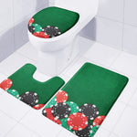 Casino Poker Chips Print 3 Piece Bath Mat Set