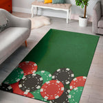 Casino Poker Chips Print Area Rug