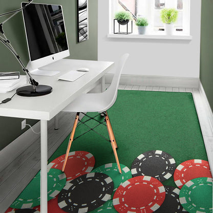 Casino Poker Chips Print Area Rug