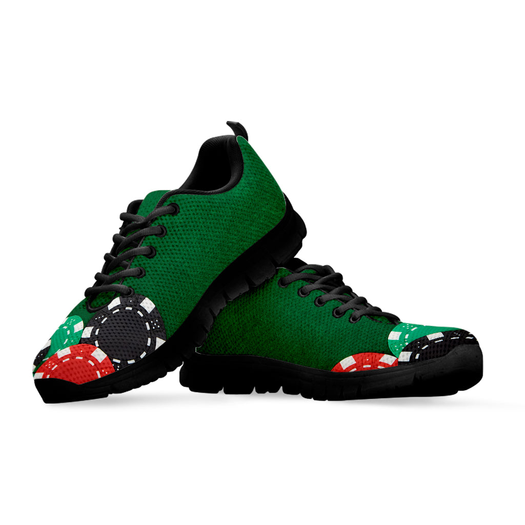 Casino Poker Chips Print Black Sneakers