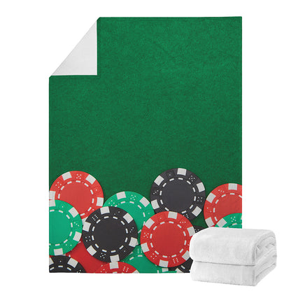 Casino Poker Chips Print Blanket