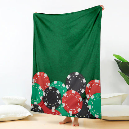 Casino Poker Chips Print Blanket