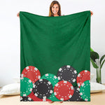 Casino Poker Chips Print Blanket