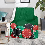 Casino Poker Chips Print Blanket