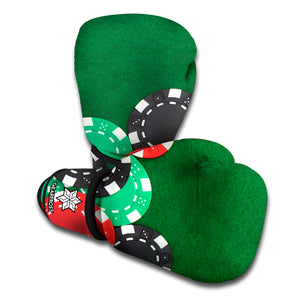 Casino Poker Chips Print Boxing Gloves