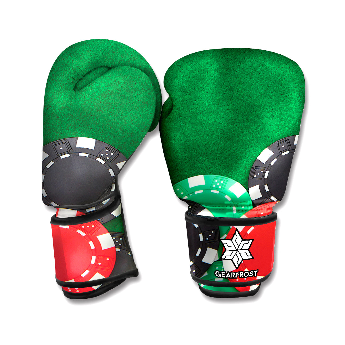 Casino Poker Chips Print Boxing Gloves