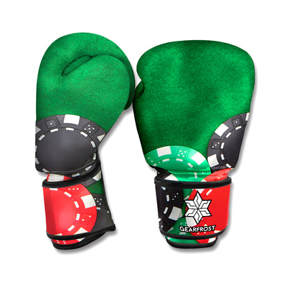 Casino Poker Chips Print Boxing Gloves