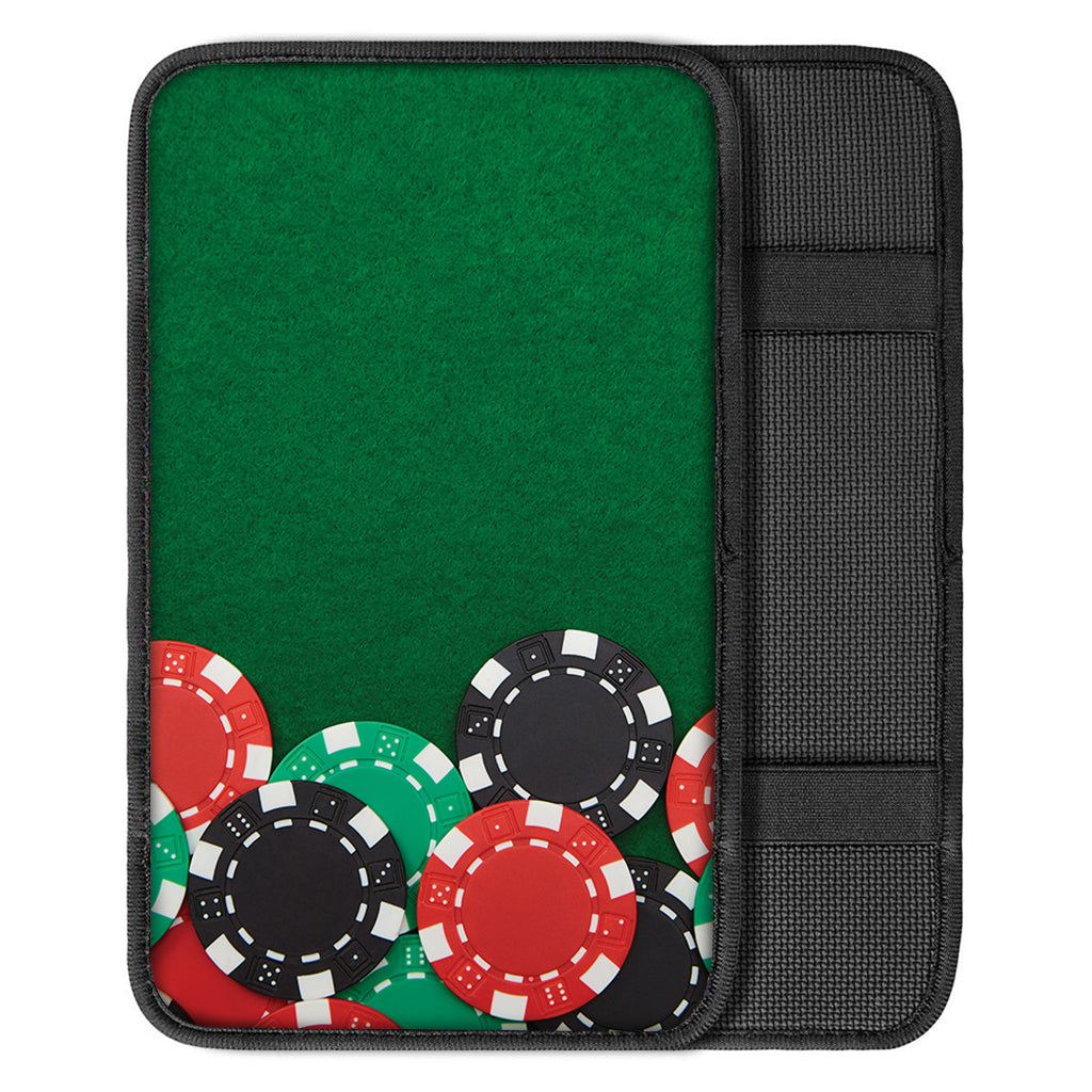 Casino Poker Chips Print Car Center Console Cover