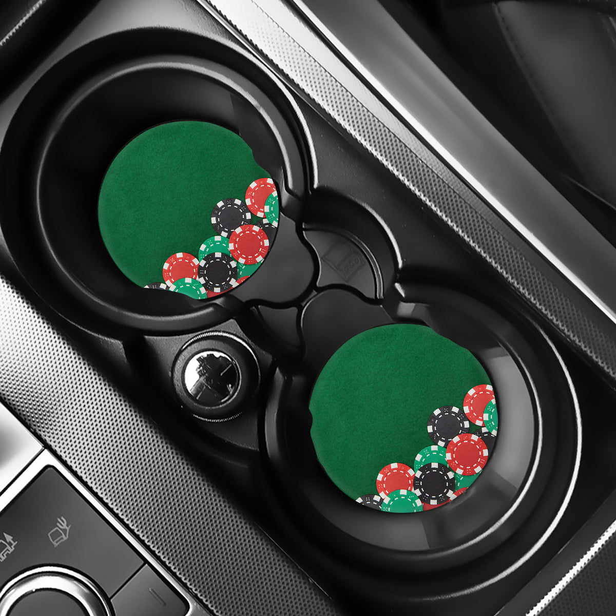 Casino Poker Chips Print Car Coasters