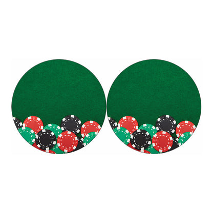 Casino Poker Chips Print Car Coasters
