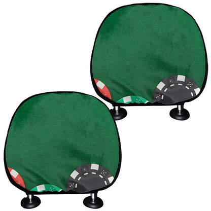 Casino Poker Chips Print Car Headrest Covers