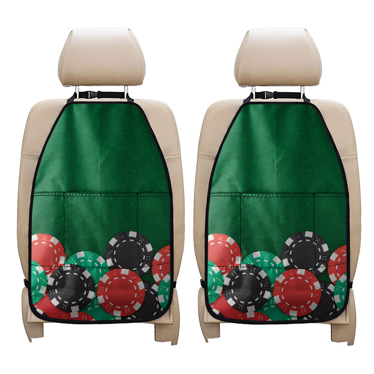Casino Poker Chips Print Car Seat Organizers
