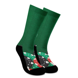 Casino Poker Chips Print Crew Socks