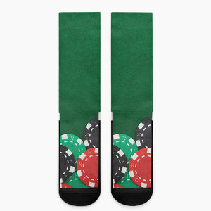 Casino Poker Chips Print Crew Socks