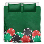 Casino Poker Chips Print Duvet Cover Bedding Set