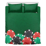 Casino Poker Chips Print Duvet Cover Bedding Set