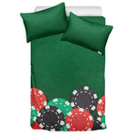 Casino Poker Chips Print Duvet Cover Bedding Set