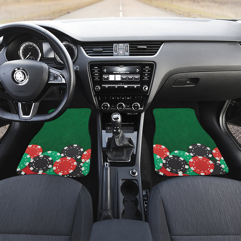 Casino Poker Chips Print Front and Back Car Floor Mats