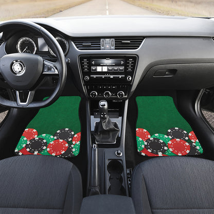 Casino Poker Chips Print Front and Back Car Floor Mats