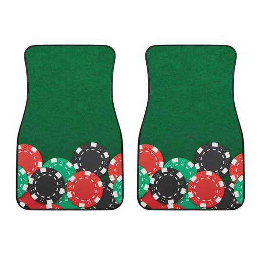 Casino Poker Chips Print Front Car Floor Mats