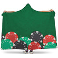 Casino Poker Chips Print Hooded Blanket