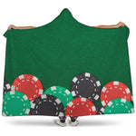 Casino Poker Chips Print Hooded Blanket