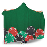 Casino Poker Chips Print Hooded Blanket