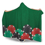 Casino Poker Chips Print Hooded Blanket