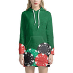 Casino Poker Chips Print Hoodie Dress