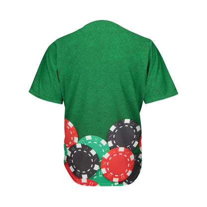 Casino Poker Chips Print Men's Baseball Jersey