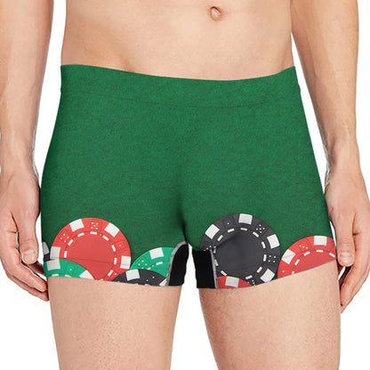 Casino Poker Chips Print Men's Boxer Briefs