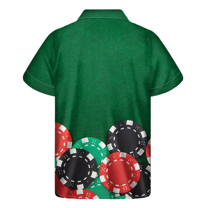 Casino Poker Chips Print Men's Short Sleeve Shirt