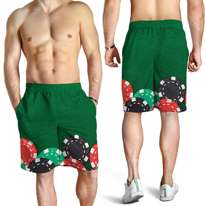 Casino Poker Chips Print Men's Shorts