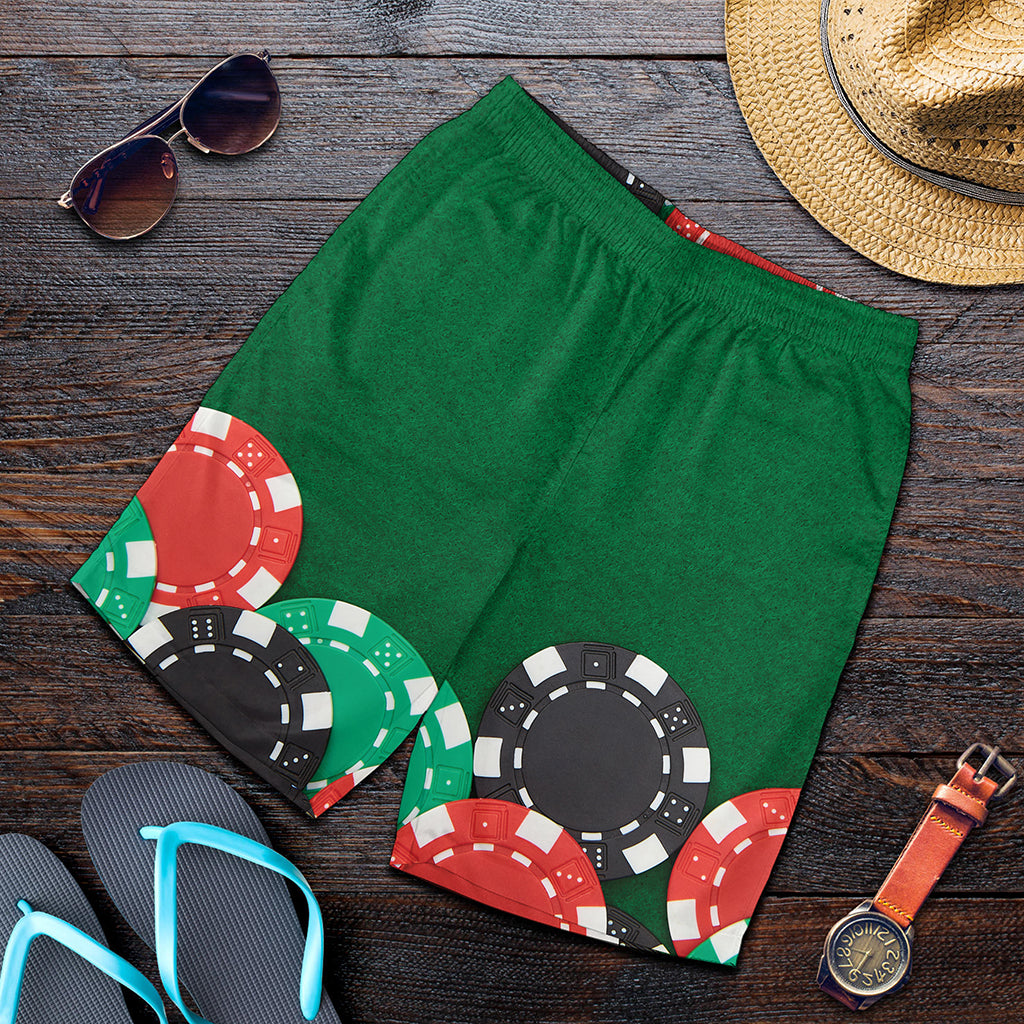 Casino Poker Chips Print Men's Shorts