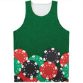 Casino Poker Chips Print Men's Tank Top