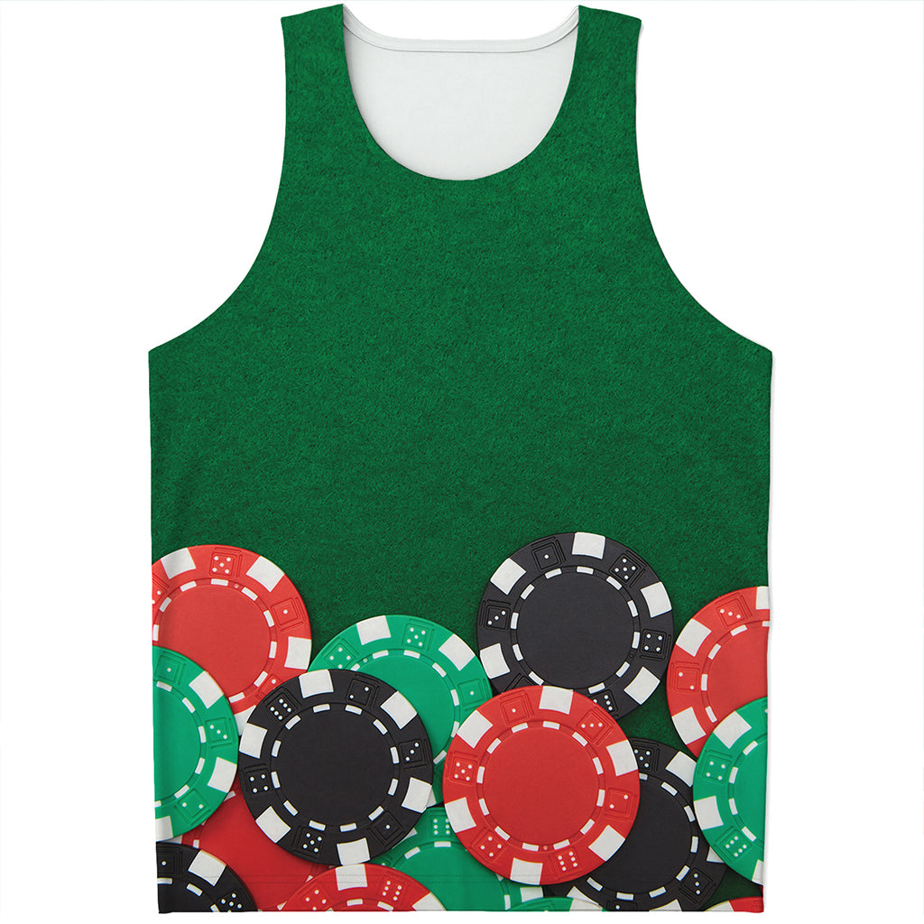 Casino Poker Chips Print Men's Tank Top