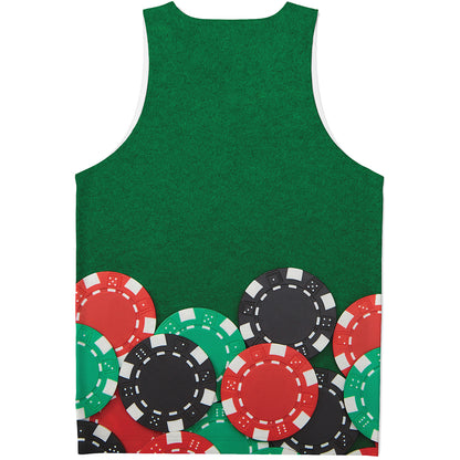Casino Poker Chips Print Men's Tank Top