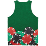 Casino Poker Chips Print Men's Tank Top