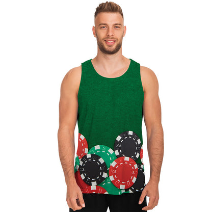 Casino Poker Chips Print Men's Tank Top