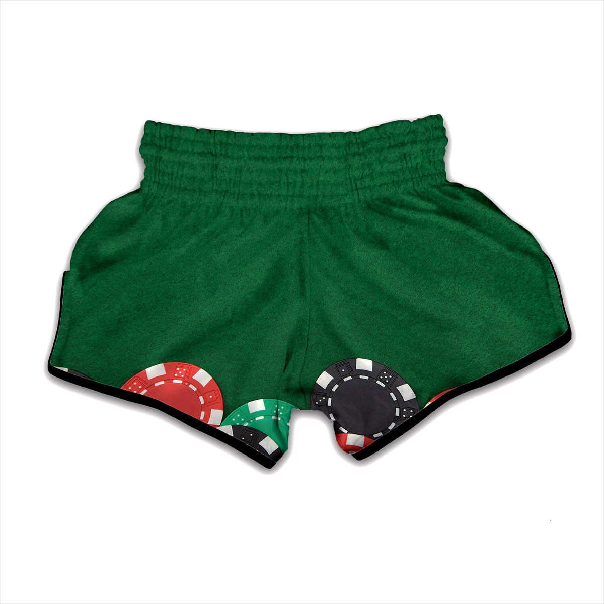 Casino Poker Chips Print Muay Thai Boxing Shorts