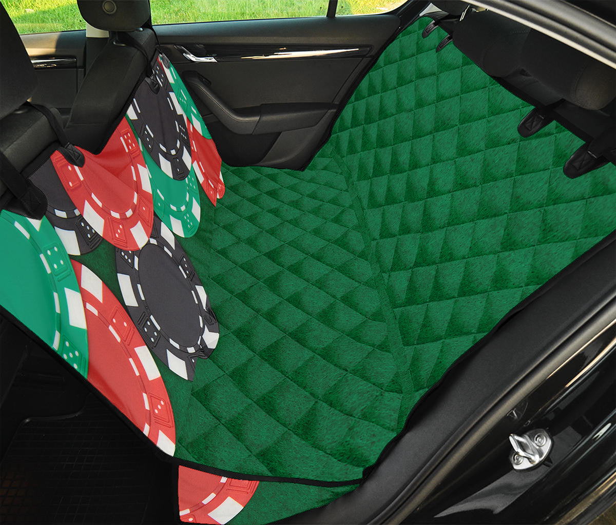 Casino Poker Chips Print Pet Car Back Seat Cover
