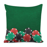 Casino Poker Chips Print Pillow Cover