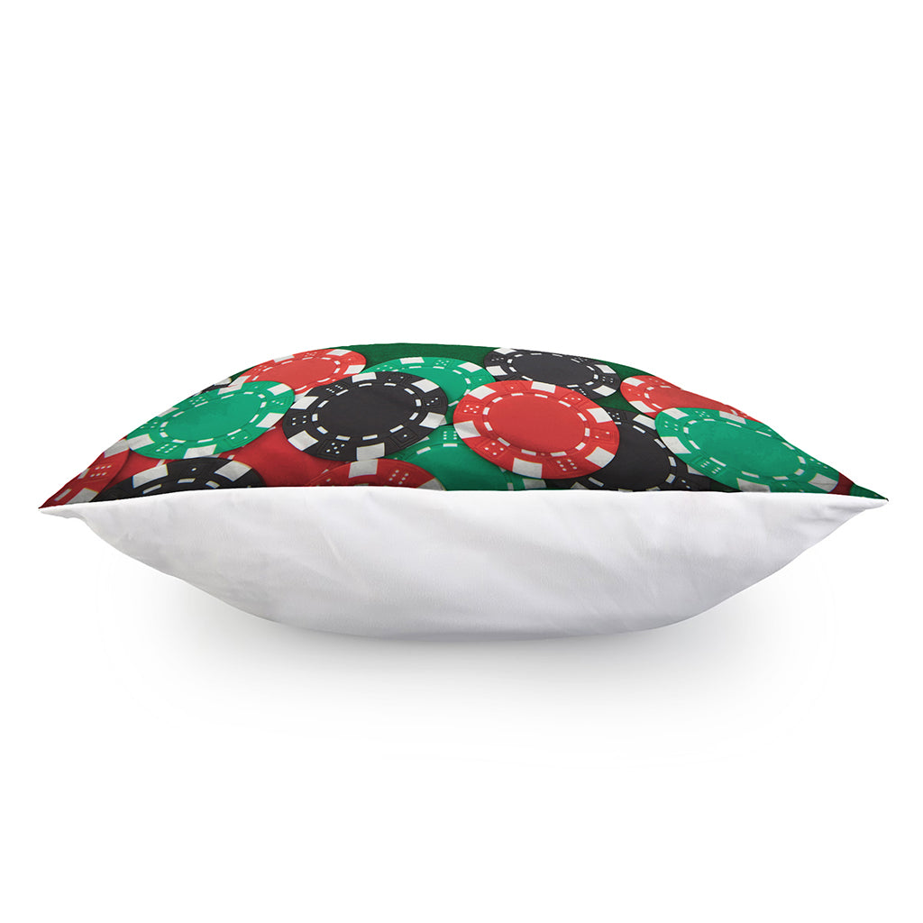 Casino Poker Chips Print Pillow Cover