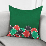 Casino Poker Chips Print Pillow Cover