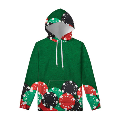 Casino Poker Chips Print Pullover Hoodie