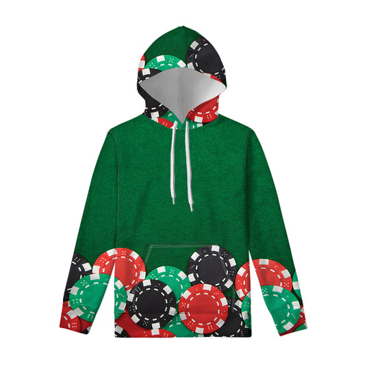 Casino Poker Chips Print Pullover Hoodie
